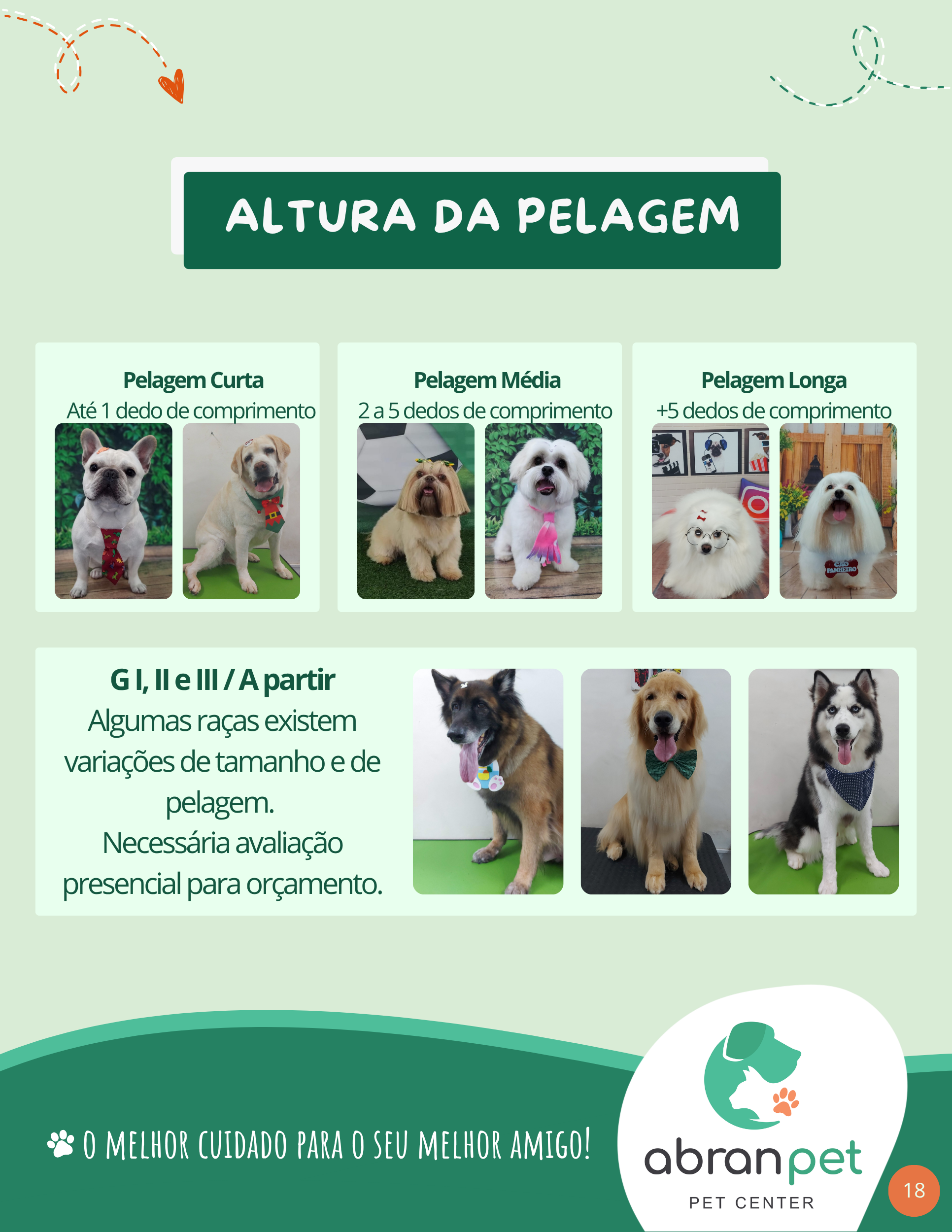 Tabela de Preços - Altura da Pelagem